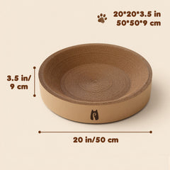 2-in-1 Round Kraft Paper Cat Scratcher Bed & Puzzle Toy