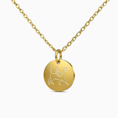 Cat Memorial Disc Necklace