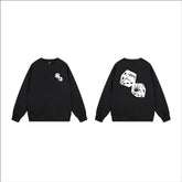 Cross border black 8 dice hoodie for autumn and winter, men's and women's round neck looped long sleeved hoodie, pure cotton outer (22)