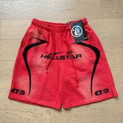 2024 summer new washed and worn casual shorts, flame printed trendy brand Hell Star men's five quarter pants (19)