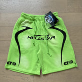 2024 summer new washed and worn casual shorts, flame printed trendy brand Hell Star men's five quarter pants (20)