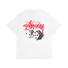 Original 2024 Spring/Summer New Trendy Brand Stu Classic Parade Printed Letter Men's and Women's Same Short Sleeve One Piece Hair Collection (25)