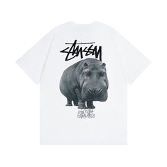 Original 2024 Spring/Summer New Trendy Brand Stu Classic Parade Printed Letter Men's and Women's Same Short Sleeve One Piece Hair Collection (25)