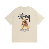 Original 2024 Spring/Summer New Trendy Brand Stu Classic Parade Printed Letter Men's and Women's Same Short Sleeve One Piece Hair Collection (3)