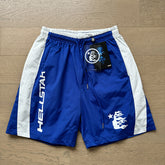 2024 summer new washed and worn casual shorts, flame printed trendy brand Hell Star men's five quarter pants (13)