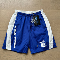 2024 summer new washed and worn casual shorts, flame printed trendy brand Hell Star men's five quarter pants (13)