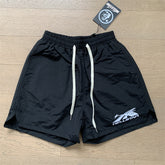 2024 summer new washed and worn casual shorts, flame printed trendy brand Hell Star men's five quarter pants (6)