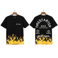 Palm Angels Firestarter Flame Graphic T-Shirt - Black