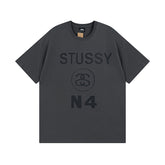 Original 2024 Spring/Summer New Trendy Brand Stu Classic Parade Printed Letter Men's and Women's Same Short Sleeve One Piece Hair Collection (17)
