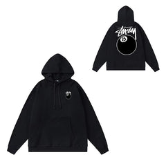 Original label: One piece trendy brand SU Western hoodie hooded autumn and winter new letter dice black eight hat couple outfit (8)