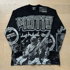 MIXED EMOTION Vintage Apocalyptic Rocker Long-Sleeve T-Shirt