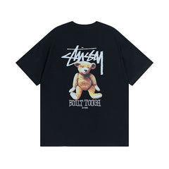 Original 2024 Spring/Summer New Trendy Brand Stu Classic Parade Printed Letter Men's and Women's Same Short Sleeve One Piece Hair Collection (3)