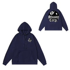 Original label: One piece trendy brand SU Western hoodie hooded autumn and winter new letter dice black eight hat couple outfit (10)