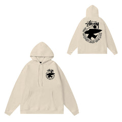 Original label: One piece trendy brand SU Western hoodie hooded autumn and winter new letter dice black eight hat couple outfit (12)