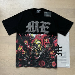 MIXED EMOTION Vintage Rhinestone Cthulhu Graphic T-Shirt (Black / Red)