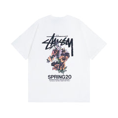 Original 2024 Spring/Summer New Trendy Brand Stu Classic Parade Printed Letter Men's and Women's Same Short Sleeve One Piece Hair Collection (21)