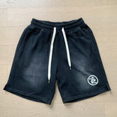 2024 summer new washed and worn casual shorts, flame printed trendy brand Hell Star men's five quarter pants (9)