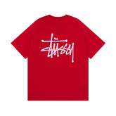 Original 2024 Spring/Summer New Trendy Brand Stu Classic Parade Printed Letter Men's and Women's Same Short Sleeve One Piece Hair Collection (13)