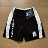 2024 summer new washed and worn casual shorts, flame printed trendy brand Hell Star men's five quarter pants (12)