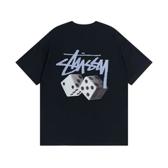 Original 2024 Spring/Summer New Trendy Brand Stu Classic Parade Printed Letter Men's and Women's Same Short Sleeve One Piece Hair Collection (25)