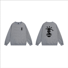 Cross border black 8 dice hoodie for autumn and winter, men's and women's round neck looped long sleeved hoodie, pure cotton outer (21)