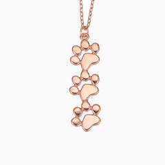 Triple Stacked Paw Necklace