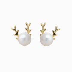 Reindeer Pearl Earrings