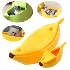 Warm Banana Shaped Portable Cat Bed