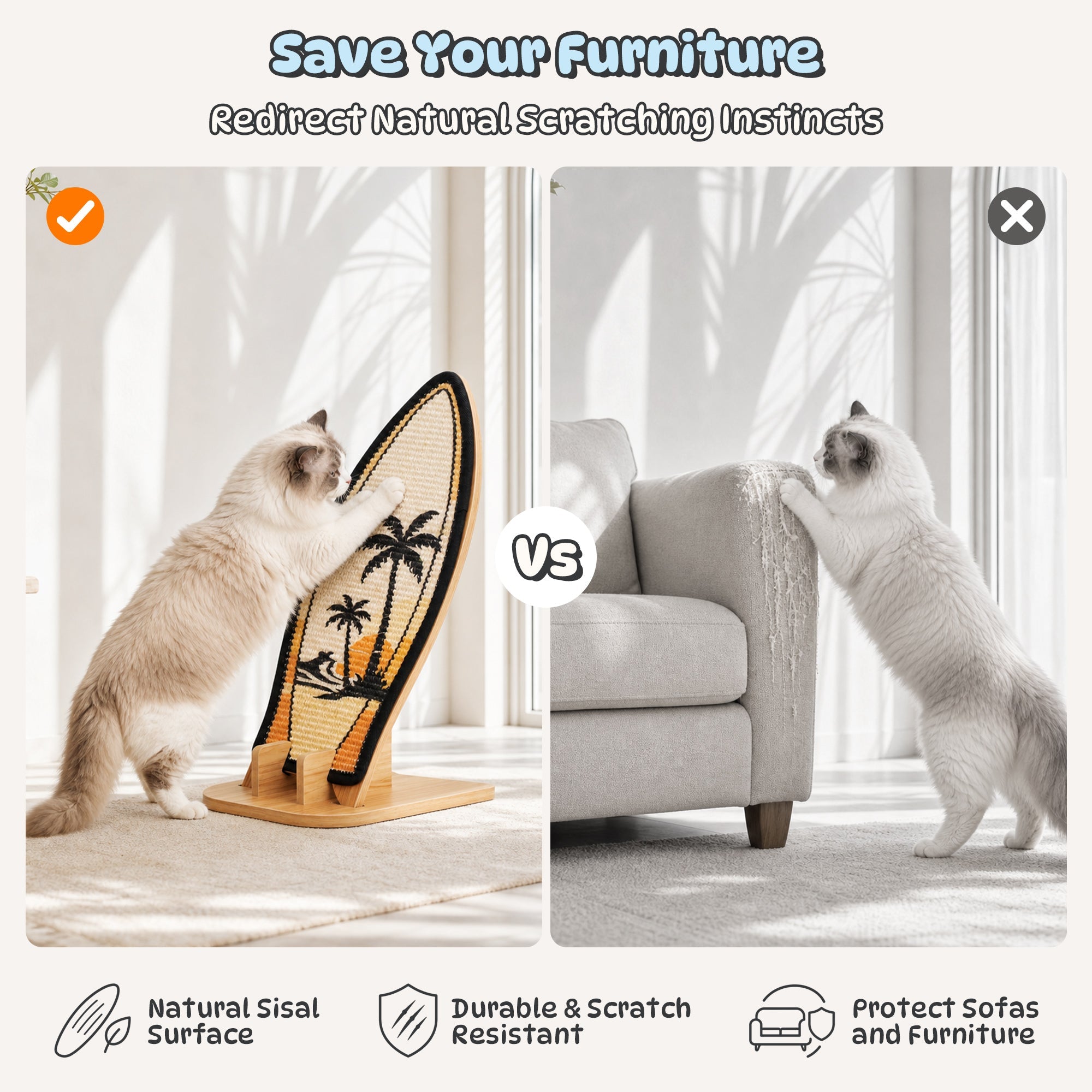Sunset Palm Convertible Cat Scratcher