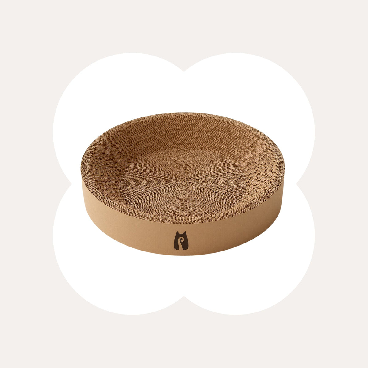 2-in-1 Round Kraft Paper Cat Scratcher Bed & Puzzle Toy