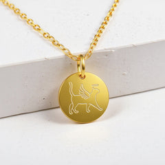 Cat Memorial Disc Necklace