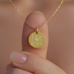 Cat Memorial Disc Necklace