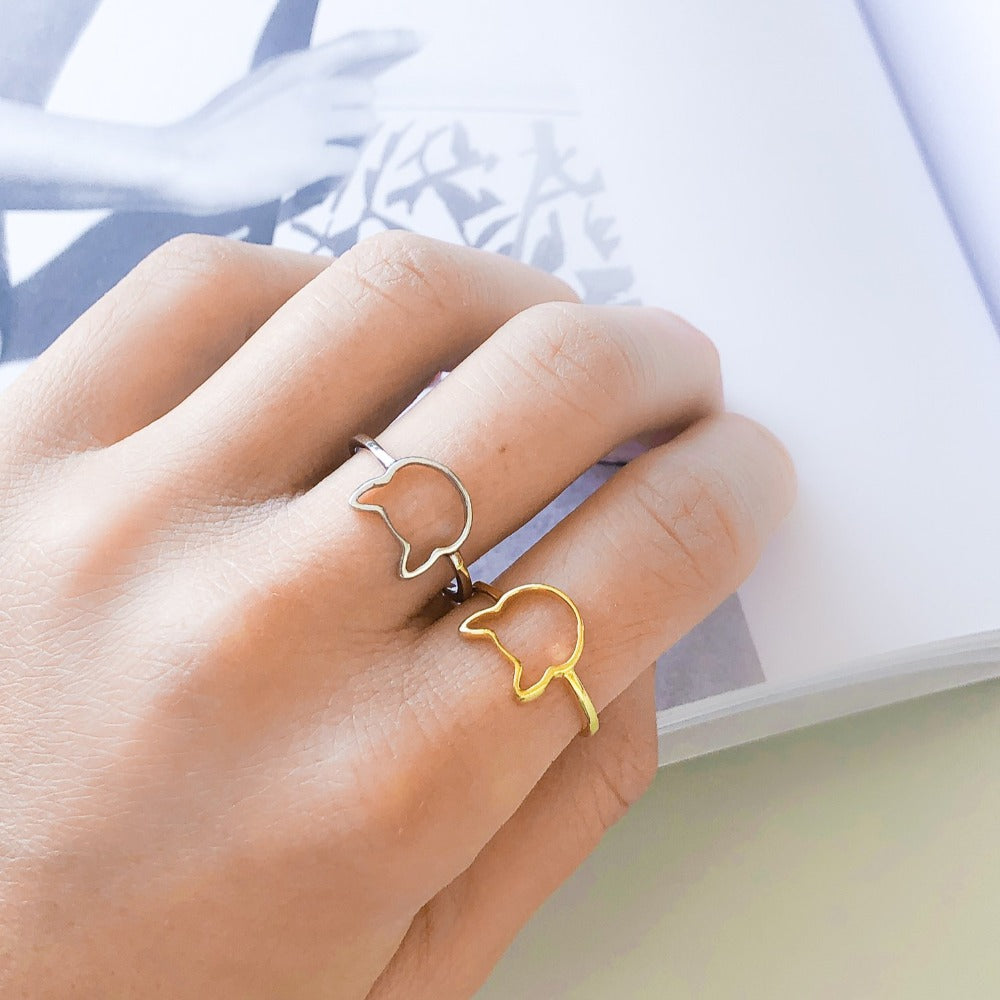 Open Cat Face Ring