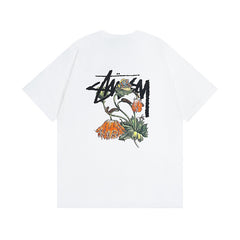 Original 2024 Spring/Summer New Trendy Brand Stu Classic Parade Printed Letter Men's and Women's Same Short Sleeve One Piece Hair Collection (4)
