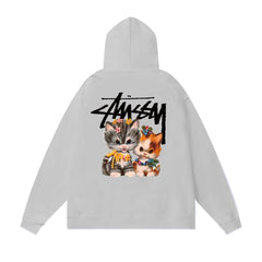 Autumn and winter new trendy brand Sutu West classic letter print parade hooded sweatshirt jacket cross-border (2)
