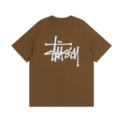 Original 2024 Spring/Summer New Trendy Brand Stu Classic Parade Printed Letter Men's and Women's Same Short Sleeve One Piece Hair Collection (13)