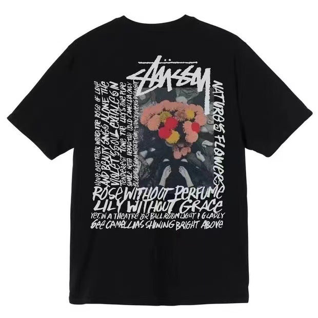 Stusy 2025 New 8 Men's and Women's Short sleeved T-shirt Summer Black and White Men's T-shirt Loose 270g (10)