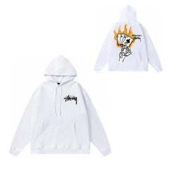 Original label: One piece trendy brand SU Western hoodie hooded autumn and winter new letter dice black eight hat couple outfit (14)