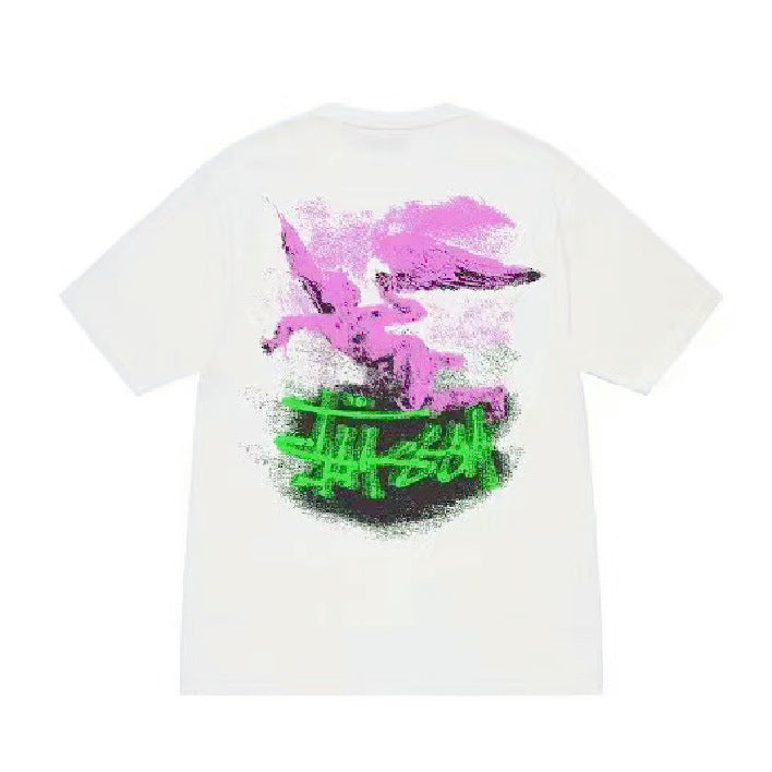 Stusy 2025 New 8 Men's and Women's Short sleeved T-shirt Summer Black and White Men's T-shirt Loose 270g (18)
