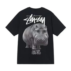 Stusy 2025 New 8 Men's and Women's Short sleeved T-shirt Summer Black and White Men's T-shirt Loose 270g (9)