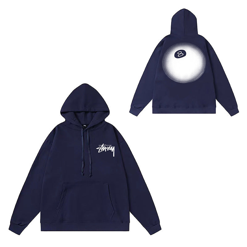 Original label: One piece trendy brand SU Western hoodie hooded autumn and winter new letter dice black eight hat couple outfit (1)