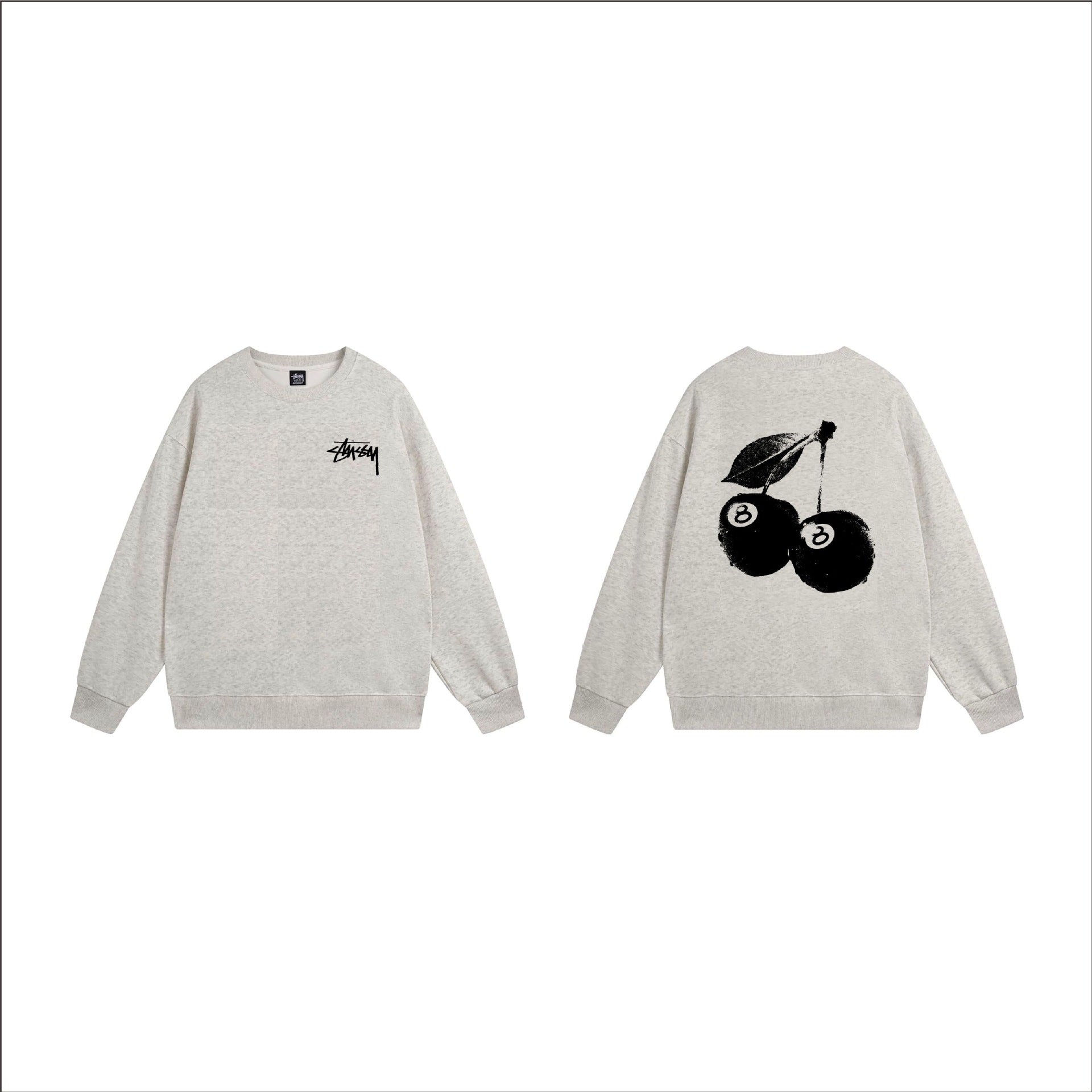 Cross border black 8 dice hoodie for autumn and winter, men's and women's round neck looped long sleeved hoodie, pure cotton outer (6)