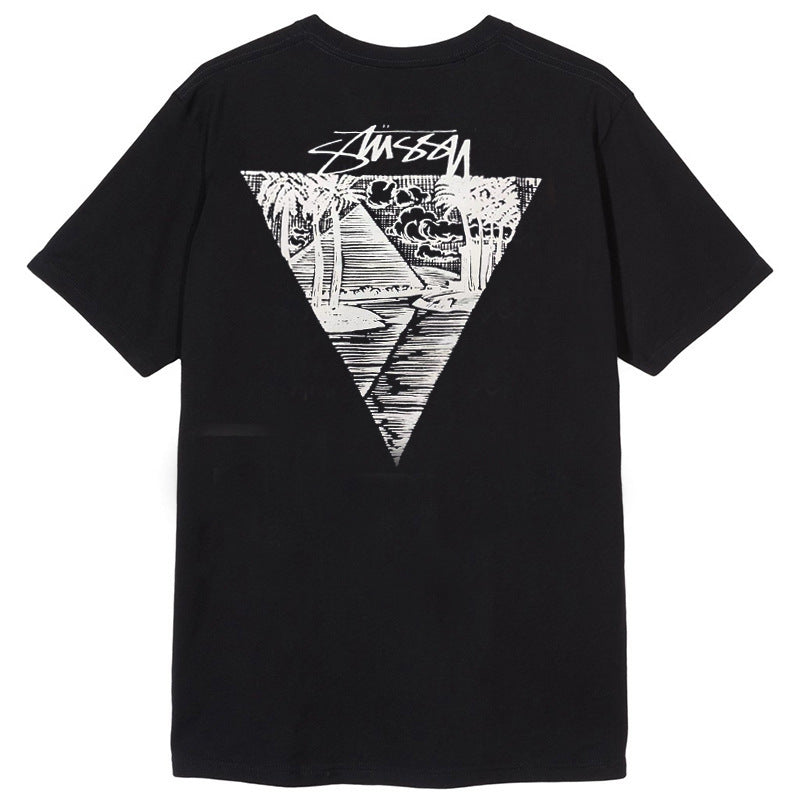 Stusy 2025 New 8 Men's and Women's Short sleeved T-shirt Summer Black and White Men's T-shirt Loose 270g (13)