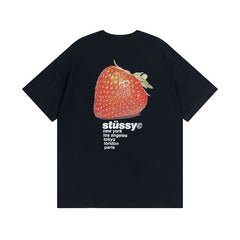 Original 2024 Spring/Summer New Trendy Brand Stu Classic Parade Printed Letter Men's and Women's Same Short Sleeve One Piece Hair Collection (22)