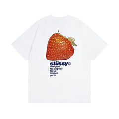 Original 2024 Spring/Summer New Trendy Brand Stu Classic Parade Printed Letter Men's and Women's Same Short Sleeve One Piece Hair Collection (22)
