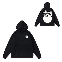 Original label: One piece trendy brand SU Western hoodie hooded autumn and winter new letter dice black eight hat couple outfit (7)