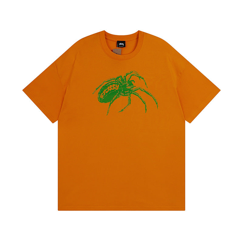 Original 2024 Spring/Summer New Trendy Brand Stu Classic Parade Printed Letter Men's and Women's Same Short Sleeve One Piece Hair Collection (20)