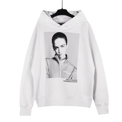 Palm Angels Portrait Graphic Hoodie - White