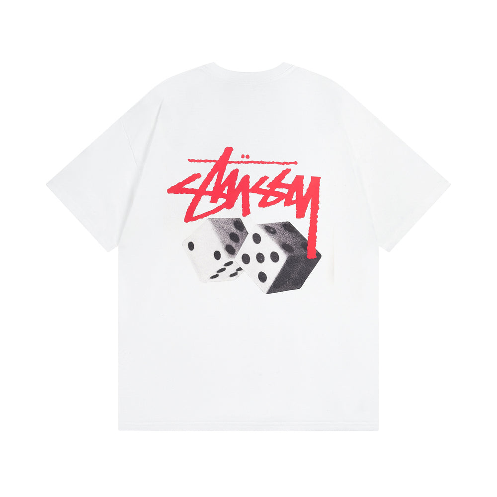 Original 2024 Spring/Summer New Trendy Brand Stu Classic Parade Printed Letter Men's and Women's Same Short Sleeve One Piece Hair Collection (25)