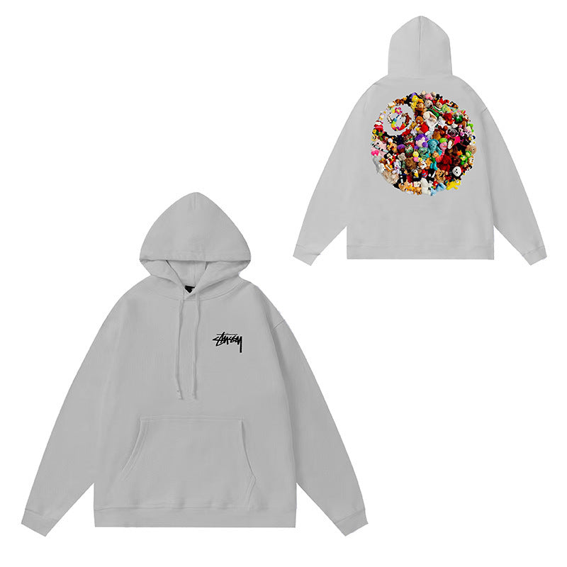 Original label: One piece trendy brand SU Western hoodie hooded autumn and winter new letter dice black eight hat couple outfit (2)